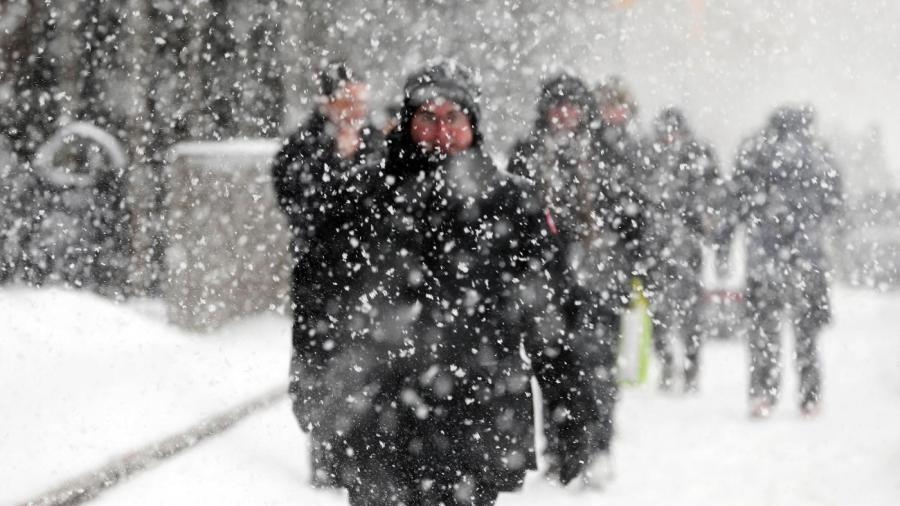 It was snowing heavily